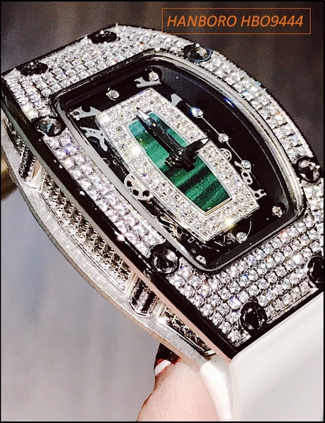 Đồng hồ Nữ Hanboro Phiên Bản Richard Mille Mặt Oval Dây Silicone