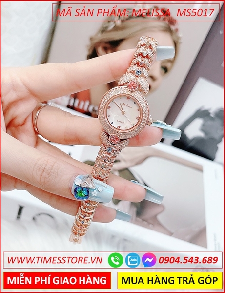 Đồng hồ Nữ Melissa Lắc Tay Đính Full Đá Swarovski Rose Gold (28mm)