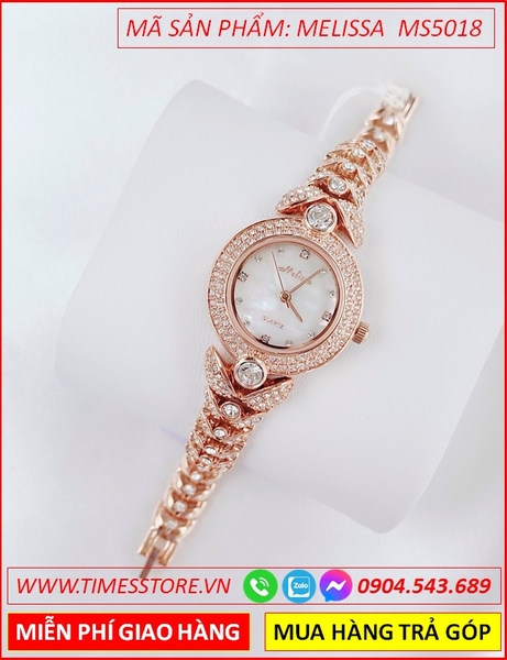 Đồng hồ Nữ Melissa Lắc Tay Đính Full Đá Swarovski Rose Gold