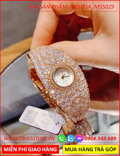 Đồng hồ Nữ Melissa For Ladies Lắc Tay Full Đá Swarovski Rose Gold