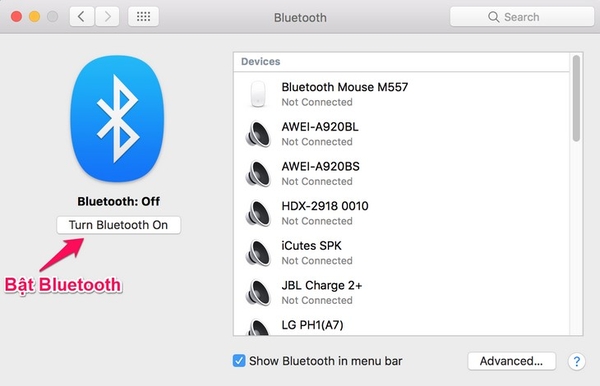 Kết nối loa bluetooth với Mac OS