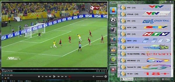Phần mềm xem tivi trên máy tính Viet-Simple TV