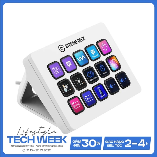 Thiết bị Stream Elgato Gaming StreamDeck MK.2 White 15 Phím Lập Trình 10GBA9911
