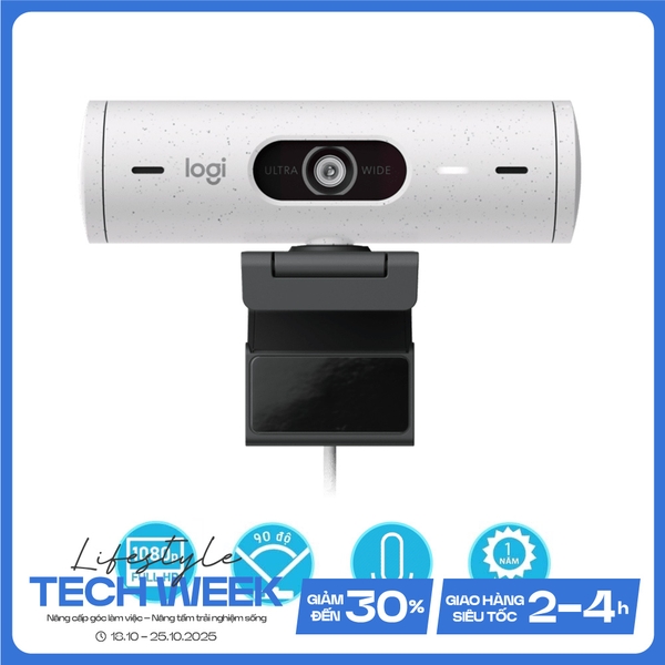 Webcam máy tính Logitech Brio 500 White 960-001429