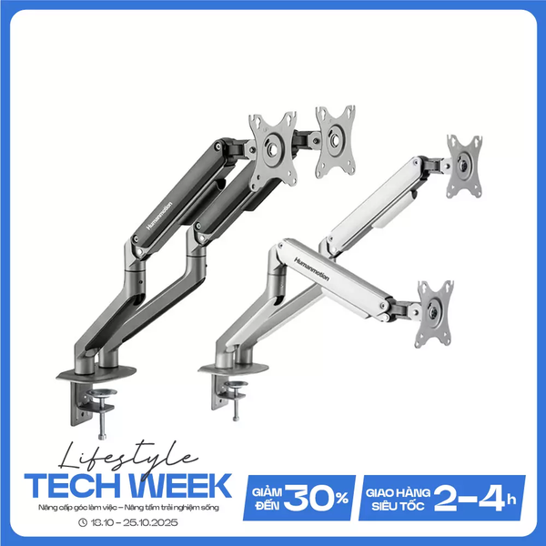Giá đỡ 2 màn hình Human Motion Monitor Arm T6 Pro Dual 17-32 Inch