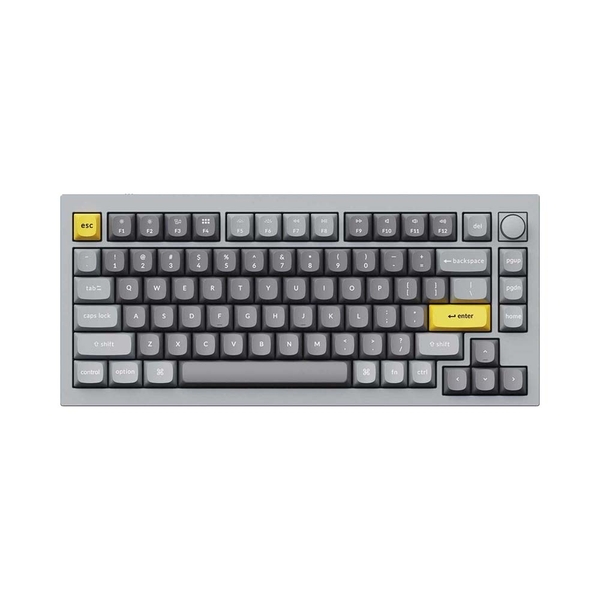 Bàn phím cơ Keychron Q1 version 2 Full Assembled Knob Silver Grey Gateron G Pro Red Q1-N1Z