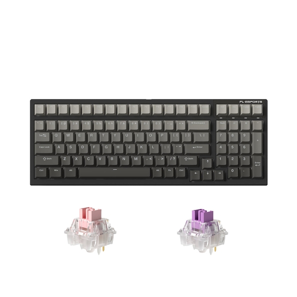 Bàn phím cơ không dây FL-Esports FL100 CPM Gradient Ink 3 Mode Led RGB HotSwap FLCMMK Ice Switch Pink/ Violet