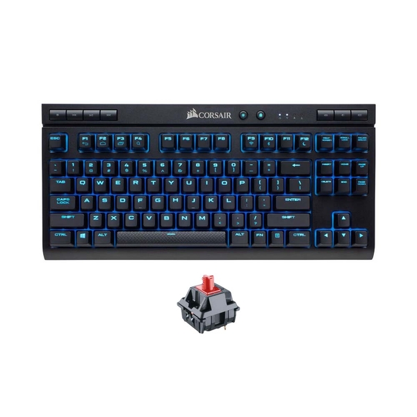 Bàn phím cơ TKL không dây Corsair K63 Special Edition Ice Blue Led Mx Red CH-9145050-NA