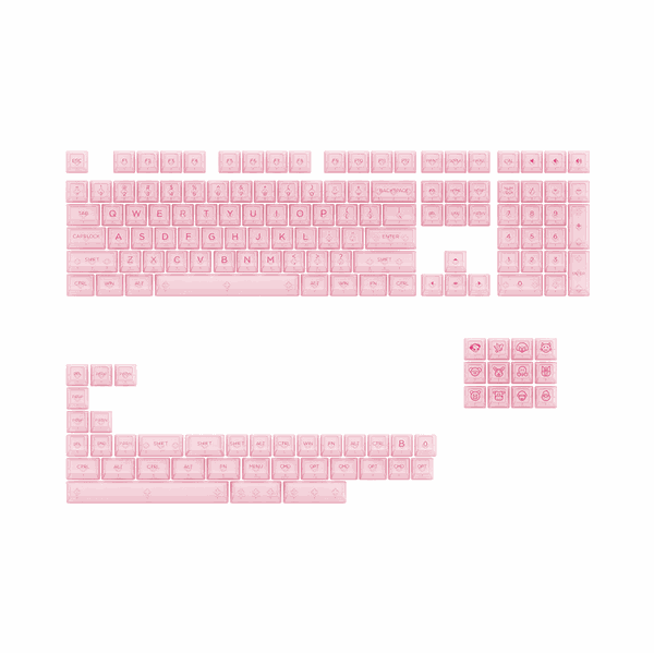 Bộ Keycap Akko Pink PC ASA-Clear Profile