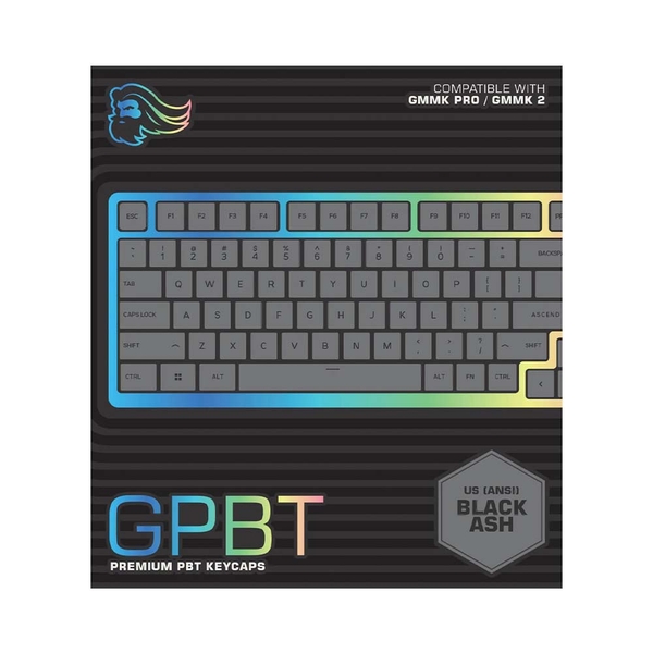 Bộ Keycap Glorious GPBT Black Ash PBT Dye-sub Cherry Profile