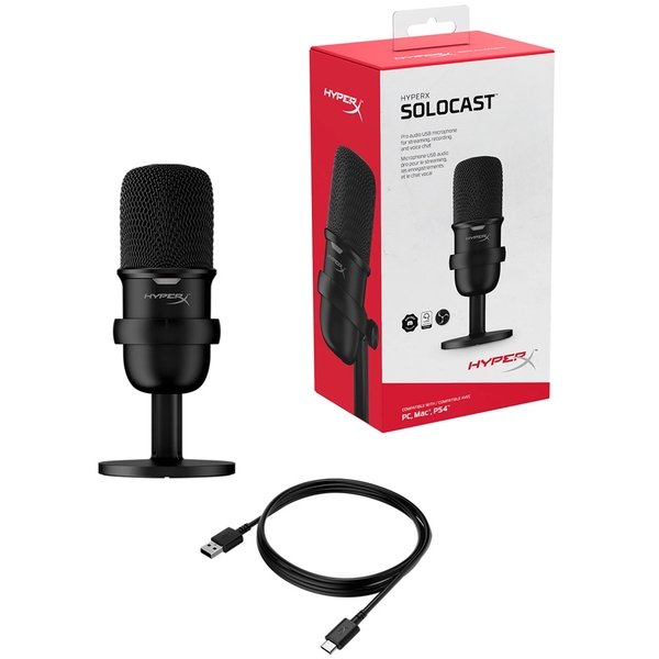 中古PCハード USBマイク HyperX SoloCast (ブラック) [4P5P8AA] HyperX SoloCast USB Microphone Black 4P5P8AA - Office Depot 
