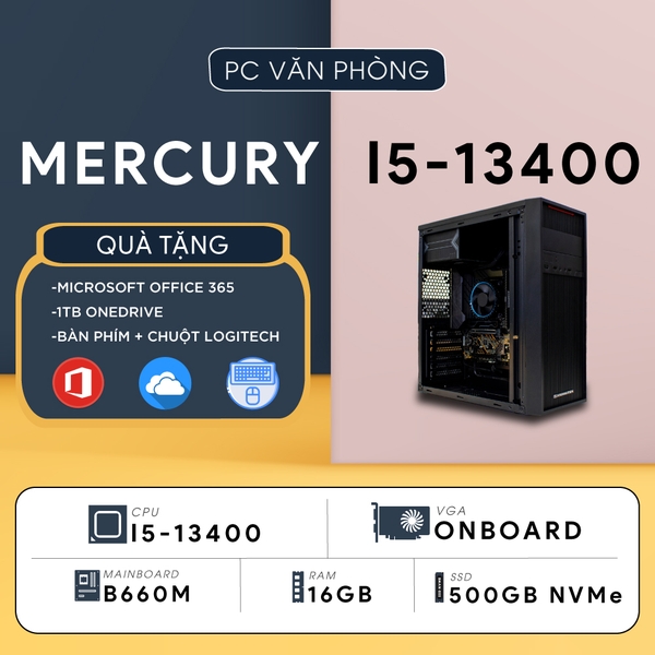 PC ST-MERCURY i5 G13 (i5-13400, UHD 730 Graphics, Ram 16GB DDR4, SSD 500GB, 550W)