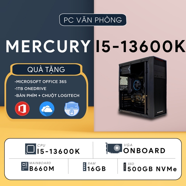 PC ST-MERCURY i5K (i5-13600K, UHD 770 Graphics, Ram 16GB DDR4, SSD 500GB, 650W)