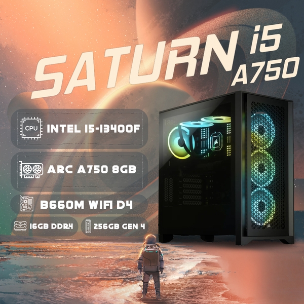 PC ST-SATURN i5 A750 (i5-13400F, INTEL ARC A750 8GB, Ram 16GB DDR4, SSD 512GB, 650W)