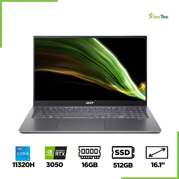 Laptop Acer Swift X SFX16-51G-516Q NX.AYKSV.002 (i5-11320H, RTX 3050 4GB, Ram 16GB DDR4, SSD 512GB, 16.1 Inch IPS FHD)