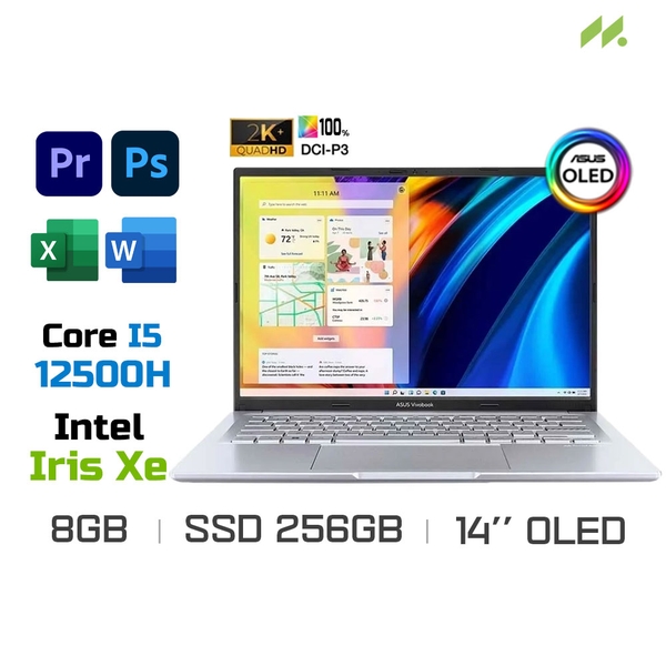 Laptop Asus Vivobook 14X OLED A1403ZA-KM067W (i5-12500H, Iris Xe Graphics, Ram 8GB DDR4, SSD 256GB, 14 Inch OLED 2.8K 90Hz)