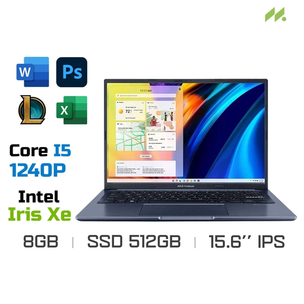 Laptop Asus Vivobook 15 X1502ZA-BQ127W (i5-1240P, Iris Xe Graphics, Ram 8GB DDR4, SSD 512GB, 15.6 Inch IPS FHD)