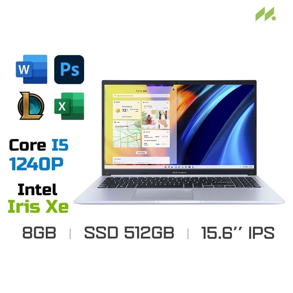 Laptop Asus Vivobook 15 X1502ZA-EJ120W (i5-1240P, Iris Xe Graphics, Ram 8GB DDR4, SSD 512GB, 15.6 Inch IPS FHD)