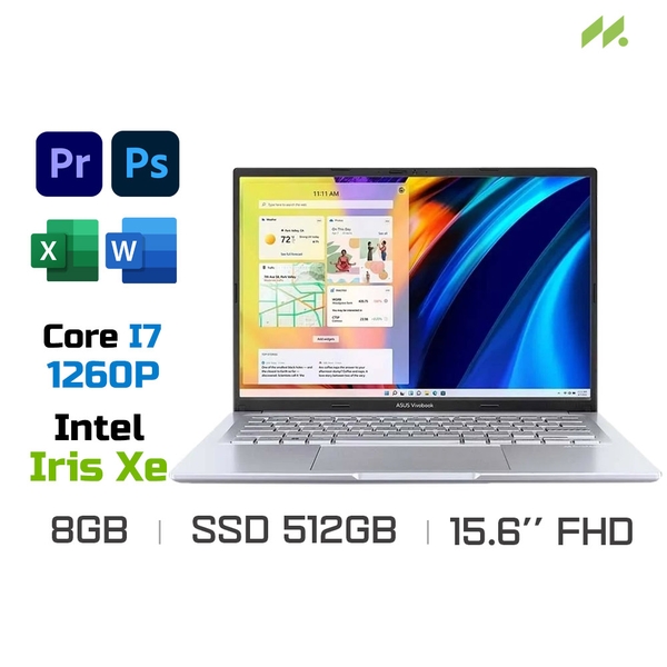 Laptop Asus Vivobook 15 X1502ZA-EJ129W (i7-1260P, Iris Xe Graphics, Ram 8GB DDR4, SSD 512GB, 15.6 Inch FHD)