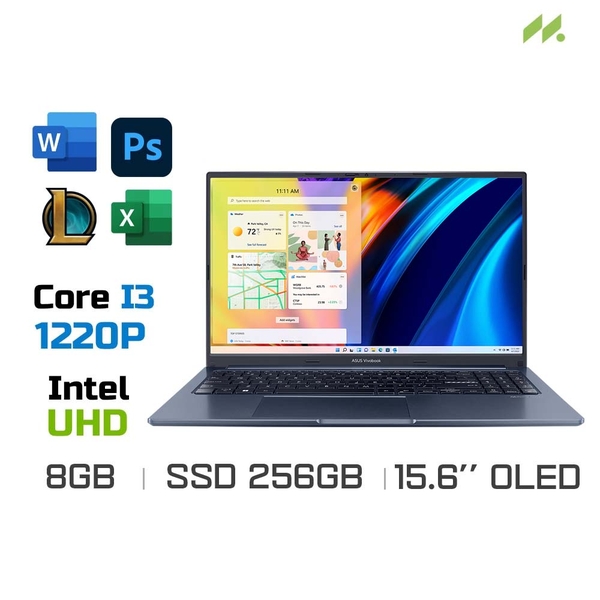 Laptop Asus Vivobook 15X OLED A1503ZA-L1150W (i3-1220P, UHD Graphics, Ram 8GB DDR4, SSD 256GB, 15.6 Inch OLED FHD)