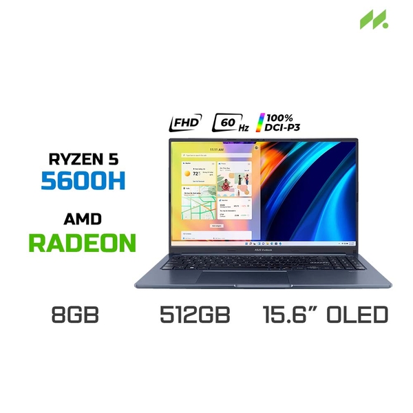 Laptop ASUS Vivobook 15X OLED M1503QA-L1026W (Ryzen 5 5600H, Radeon Graphics, RAM 8GB DDR4, SSD 512GB, 15.6 Inch OLED FHD 60Hz 100% DCI-P3)