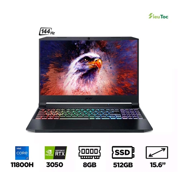 Laptop Gaming Acer Nitro 5 Eagle AN515-57-71VV NH.QENSV.005 (i7-11800H, RTX 3050 4GB, Ram 8GB DDR4, SSD 512GB, 15.6 Inch IPS 144Hz FHD)