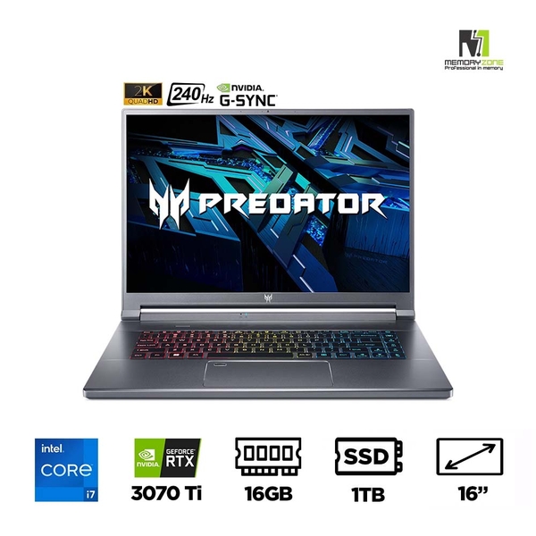 Laptop Gaming Acer Predator Triton 500 SE PT516-52s-75E3 NH.QFQSV.001 (i7-12700H, RTX 3070 Ti 8GB, Ram 16GB DDR5, SSD 1TB, 16 Inch IPS 240Hz WQXGA)