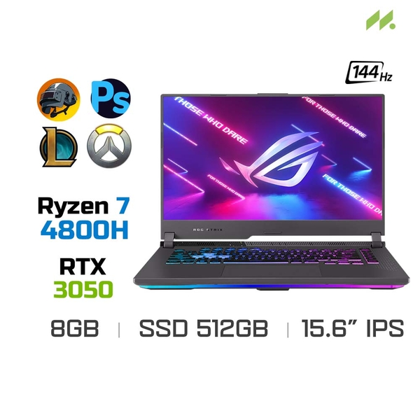 Laptop Gaming Asus ROG Strix G15 G513IC-HN729W (Ryzen 7 4800H, RTX 3050 4GB, Ram 8GB DDR4, SSD 512GB, 15.6 Inch IPS 144Hz FHD)