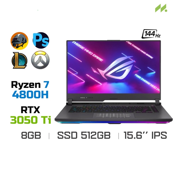 Laptop Gaming Asus ROG Strix G15 G513IE-HN246W (Ryzen 7 4800H, RTX 3050 Ti 4GB, Ram 8GB DDR4, SSD 512GB, 15.6 Inch IPS 144Hz FHD)