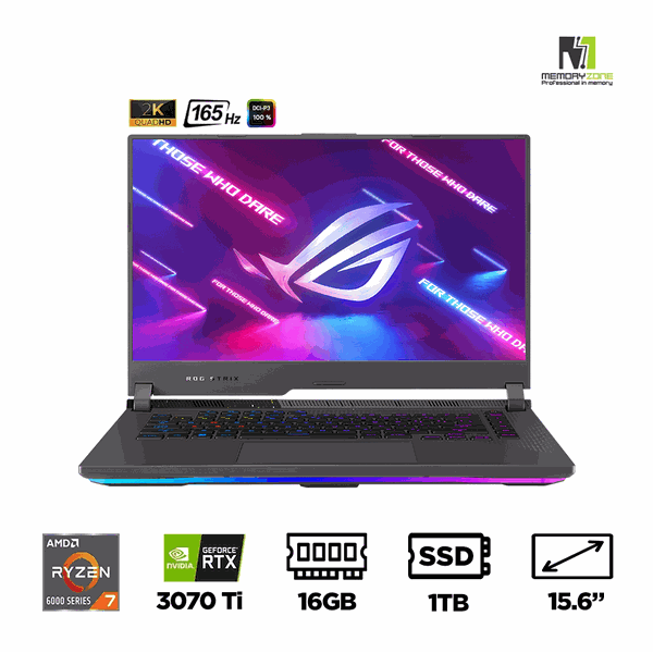 Laptop Gaming Asus ROG Strix G15 G513RW-HQ223W (Ryzen 7 6800H, RTX 3070 Ti 8GB, Ram 16GB DDR5, SSD 1TB, 15.6 Inch IPS 165Hz WQHD)