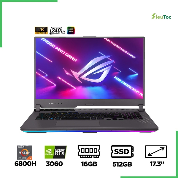 Laptop Gaming Asus ROG Strix G17 G713RM-LL016W (Ryzen 7 6800H, RTX 3060 6GB, Ram 16GB DDR5, SSD 512GB, 17.3 Inch IPS 240Hz WQHD)