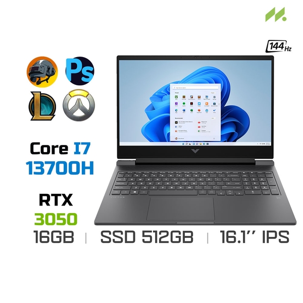 Laptop Gaming HP VICTUS 16-r0129TX 8C5N4PA (i7-13700H, RTX 3050, Ram 16GB DDR5, SSD 512GB, 16.1 Inch IPS FHD 144Hz)