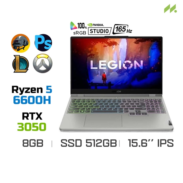 Laptop Gaming Lenovo Legion 5 15ARH7 82RE002VVN (Ryzen 5 6600H, RTX 3050 4GB, Ram 8GB DDR5, SSD 512GB, 15.6 Inch IPS 165Hz FHD)