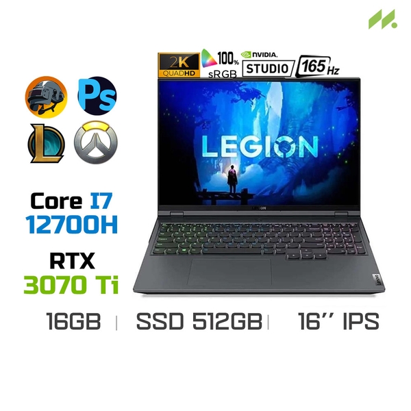 Laptop Gaming Lenovo Legion 5 Pro 16IAH7H 82RF0044VN (i7-12700H, RTX 3070 Ti 8GB, Ram 16GB DDR5, SSD 512GB, 16 Inch 165Hz WQHD)