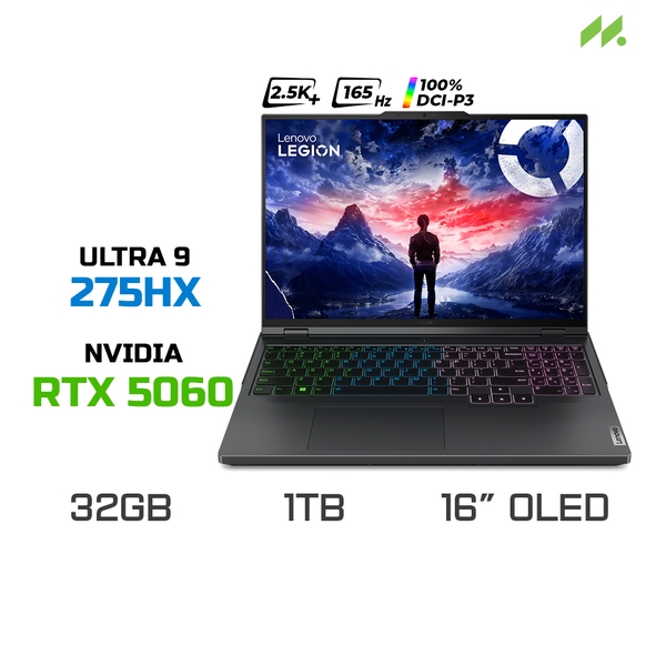 Laptop Gaming Lenovo Legion Pro 5 16IAX10 83F3003VVN (Ultra 9 275HX, RTX 5060 8GB, RAM 32GB DDR5, SSD 1TB, 16 Inch OLED WQXGA 165Hz 100% DCI-P3)