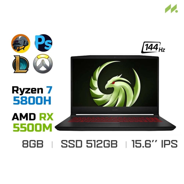 Laptop Gaming MSI Bravo 15 B5DD-264VN (Ryzen 7 5800H, Radeon RX 5500M 4GB, Ram 8GB DDR4, SSD 512GB, 15.6 Inch IPS FHD 144Hz)