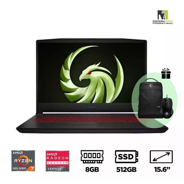 Laptop Gaming MSI Bravo 15 B5DD-275VN (Ryzen 7 5800H, Radeon RX 5500M 4GB, Ram 8GB, SSD 512GB, 15.6 Inch IPS FHD)