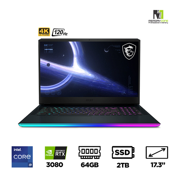 Laptop Gaming MSI GE76 Raider 11UH-490VN (i9-11980HK, RTX 3080 16GB, Ram 64GB, SSD 2TB, 17.3 Inch IPS 120Hz UHD)