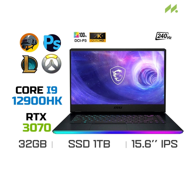 Laptop Gaming MSI Raider GE66 12UGS - 405VN/463VN (i9-12900HK, RTX 3070 Ti 8GB, Ram 32GB DDR5, SSD 1TB, 15.6 Inch 240Hz QHD)