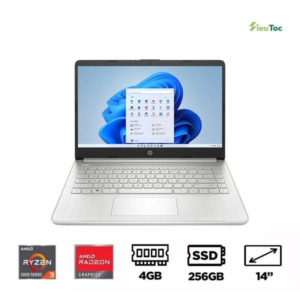 Laptop HP 14s-fq1080AU 4K0Z7PA (Ryzen 3 5300U, Radeon Graphics, Ram 4GB DDR4, SSD 256GB, 14 Inch Micro-egde HD)