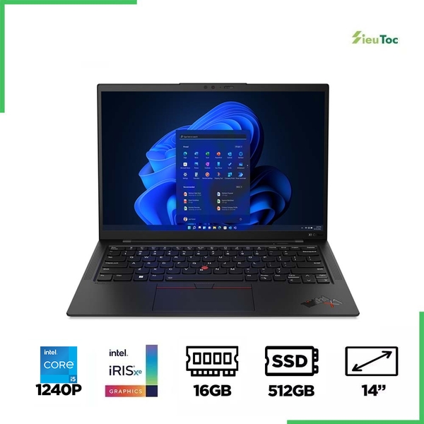 Laptop Lenovo ThinkPad X1 Carbon Gen 10 21CB009XVN (i5-1240P, Iris Xe Graphics, Ram 16GB DDR5, SSD 512GB, 14 Inch IPS FHD+ TouchScreen)