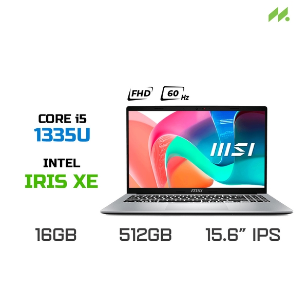 Laptop MSI Modern 15 F13MG-082VN (i5-1335U, Iris Xe Graphics, Ram 16GB DDR4, SSD 512GB, 15.6 Inch IPS FHD 60Hz)