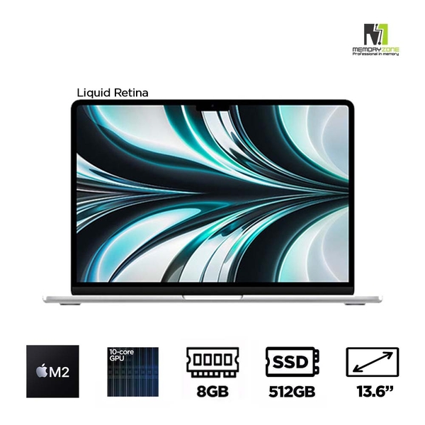 Macbook Air M2 Silver MLY03SA/A (Apple M2, 10-Cores GPU, Ram 8GB, SSD 512GB, 13.6 Inch IPS Retina)