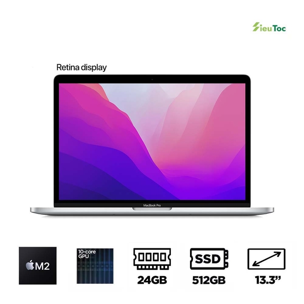 Macbook Pro 13 Inch M2 Silver Z16T00040 (Apple M2, 10-Cores GPU, Ram 24GB, SSD 512GB, 13.3 Inch IPS Retina)
