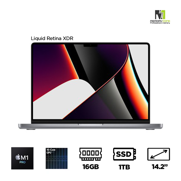 Macbook Pro 14 Inch M1 Pro Space Gray MKGQ3SA/A (Apple M1 Pro, 16-Cores GPU, Ram 16GB, SSD 1TB, 14.2 Inch Liquid Retina XDR)