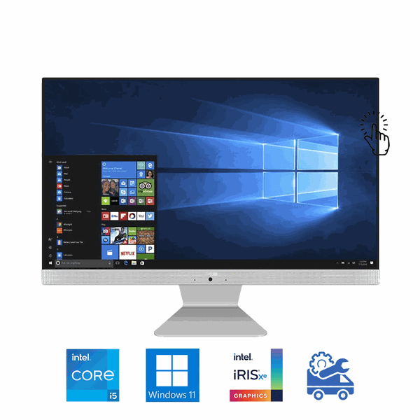 Máy tính All In One Touch ASUS V241 24 Inch IPS V241EAT-WA033W (i5-1135G7, Iris Xe Graphics, Ram 8GB, 512GB SSD, Windows 11, Wireless Keyboard & Mouse)