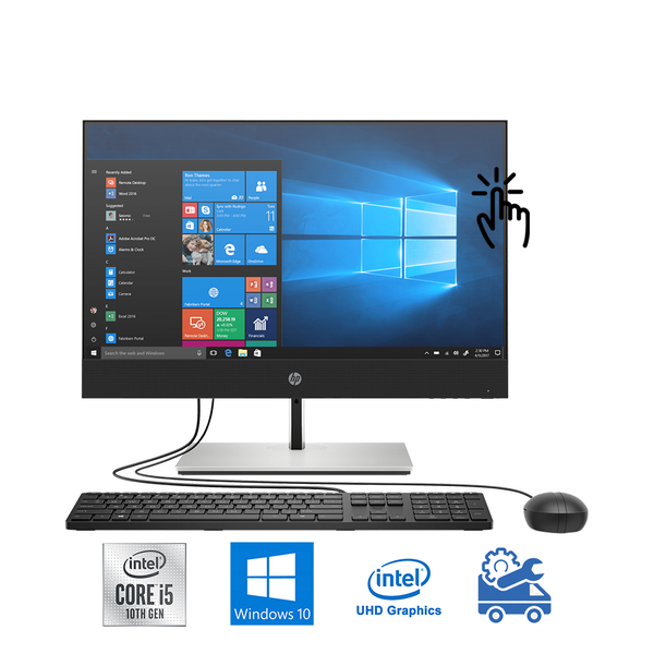 Máy tính All In One Touch HP ProOne 400 G6 24 Inch IPS 231F1PA (i5-10500T, UHD 630, Ram 8GB, 256GB SSD, Windows 10 64-bit, DVDRW, USB Keyboard & Mouse)