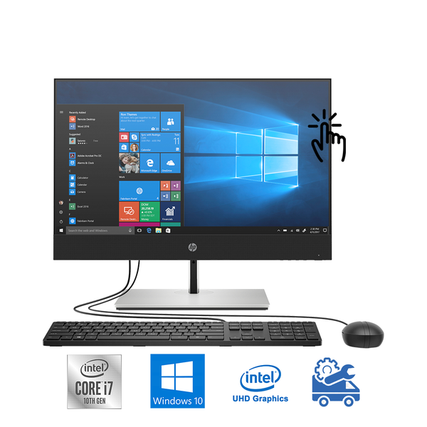 Máy tính All In One Touch HP ProOne 400 G6 24 Inch IPS 230T5PA (i7-10700T, UHD 630, Ram 8GB, 512GB SSD, Windows 10 64-bit, DVDRW, USB Keyboard & Mouse)