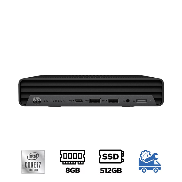 Máy tính Mini PC HP EliteDesk 800 G6 60U64PA (i7-10700, UHD 630, Ram 8GB, SSD 512GB, Windows 11 64-bit, USB Keyboard & Mouse)