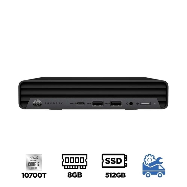 Máy tính Mini PC HP ProDesk 400 G6 60U54PA (i7-10700T, UHD 630, Ram 8GB, SSD 512GB, Windows 11, USB Keyboard & Mouse)